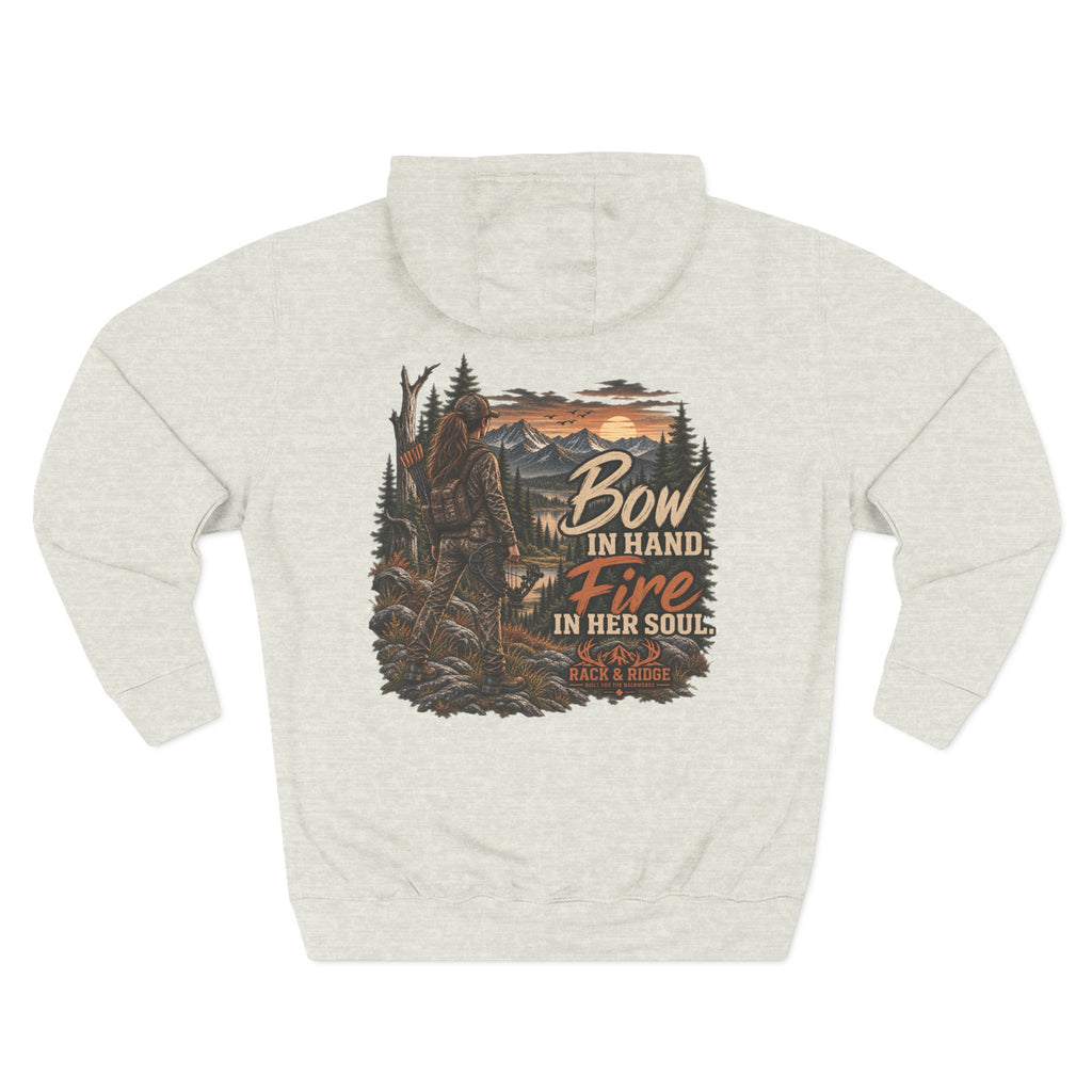 Rack & Ridge | Bow in Hand. Fire in Her Soul. Hoodie