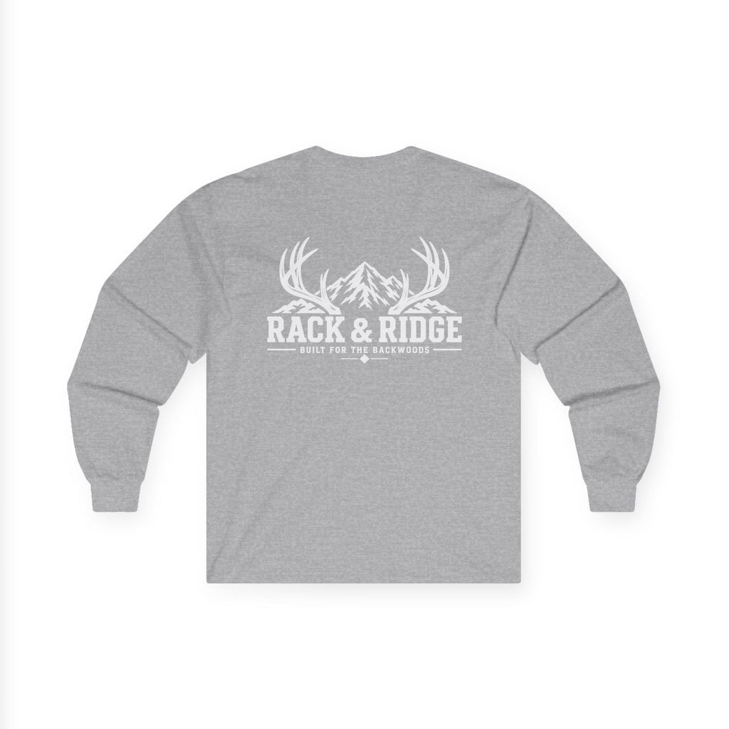 Rack & Ridge Signature Antler Logo Long Sleeve — Outdoor Lifestyle Crew Shirt