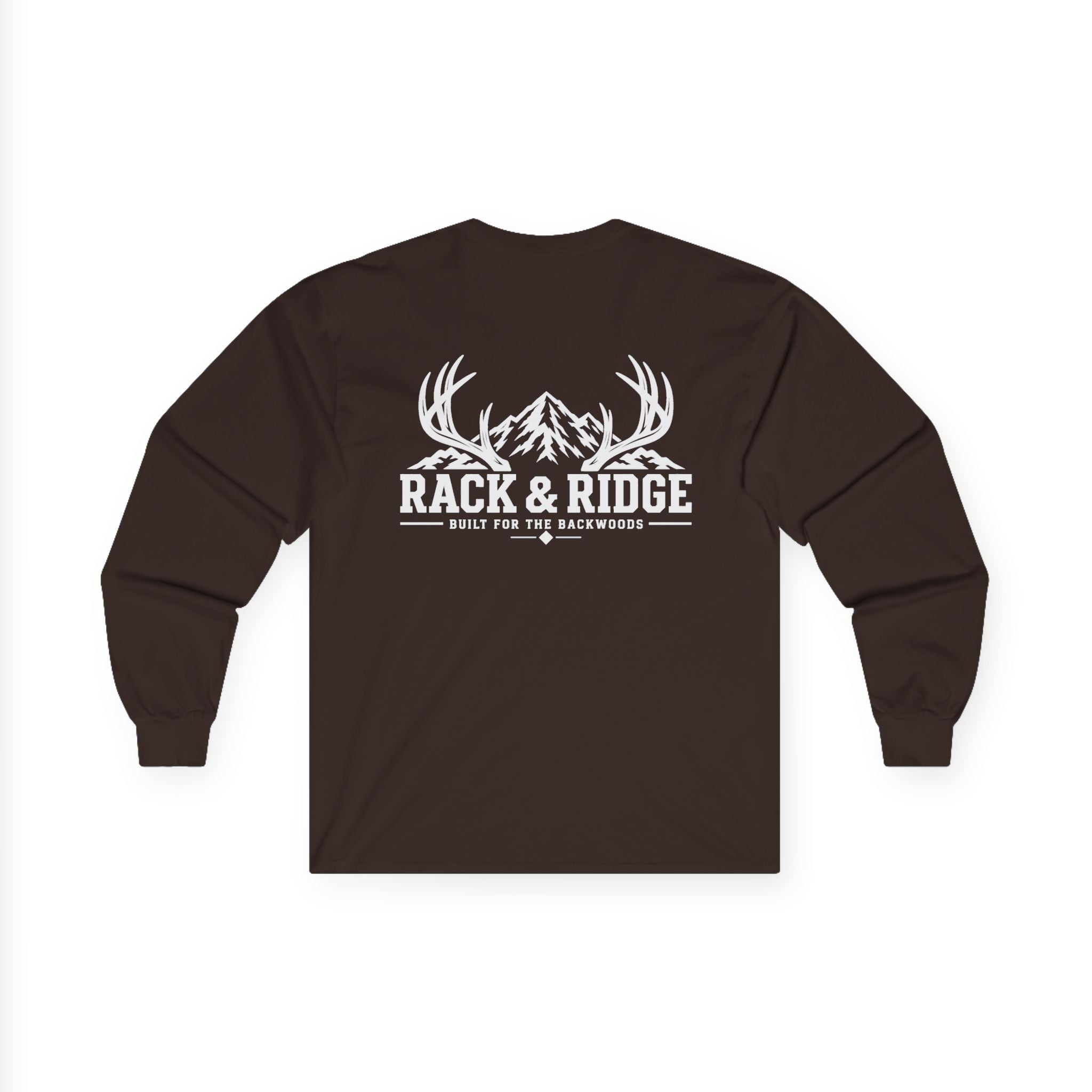 Rack & Ridge Signature Antler Logo Long Sleeve — Outdoor Lifestyle Crew Shirt