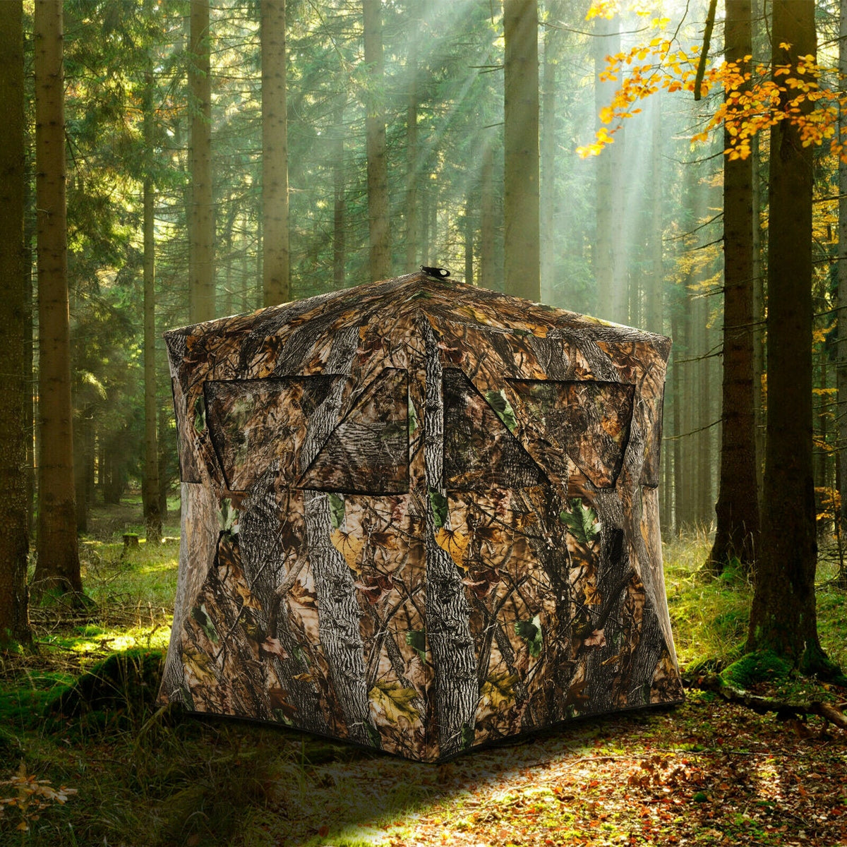 3-Person Pop-Up Ground Hunting Blind | Camo with Tie-Downs