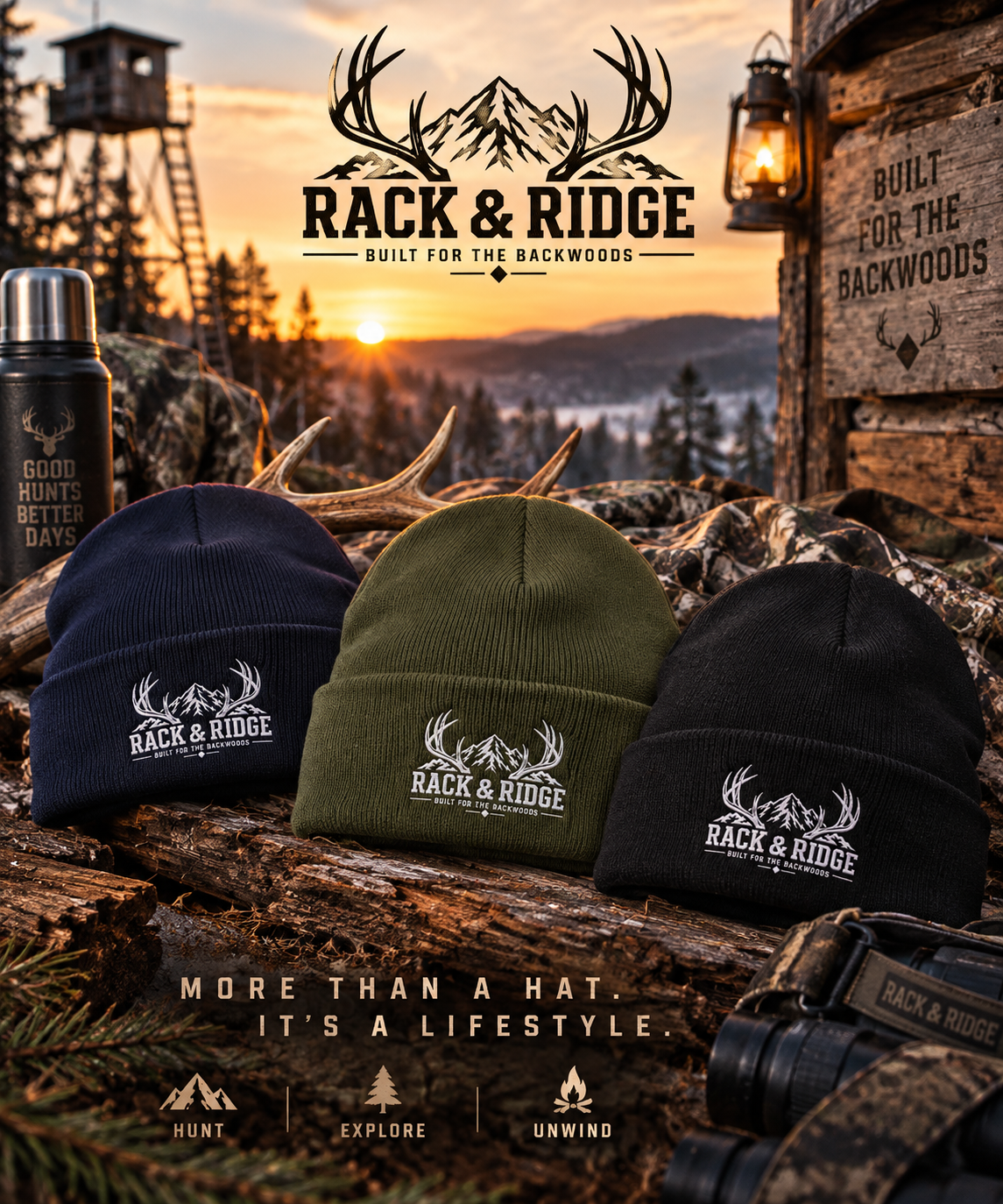 Rack & Ridge Knit Skull Cap — Navy, Forest & Black