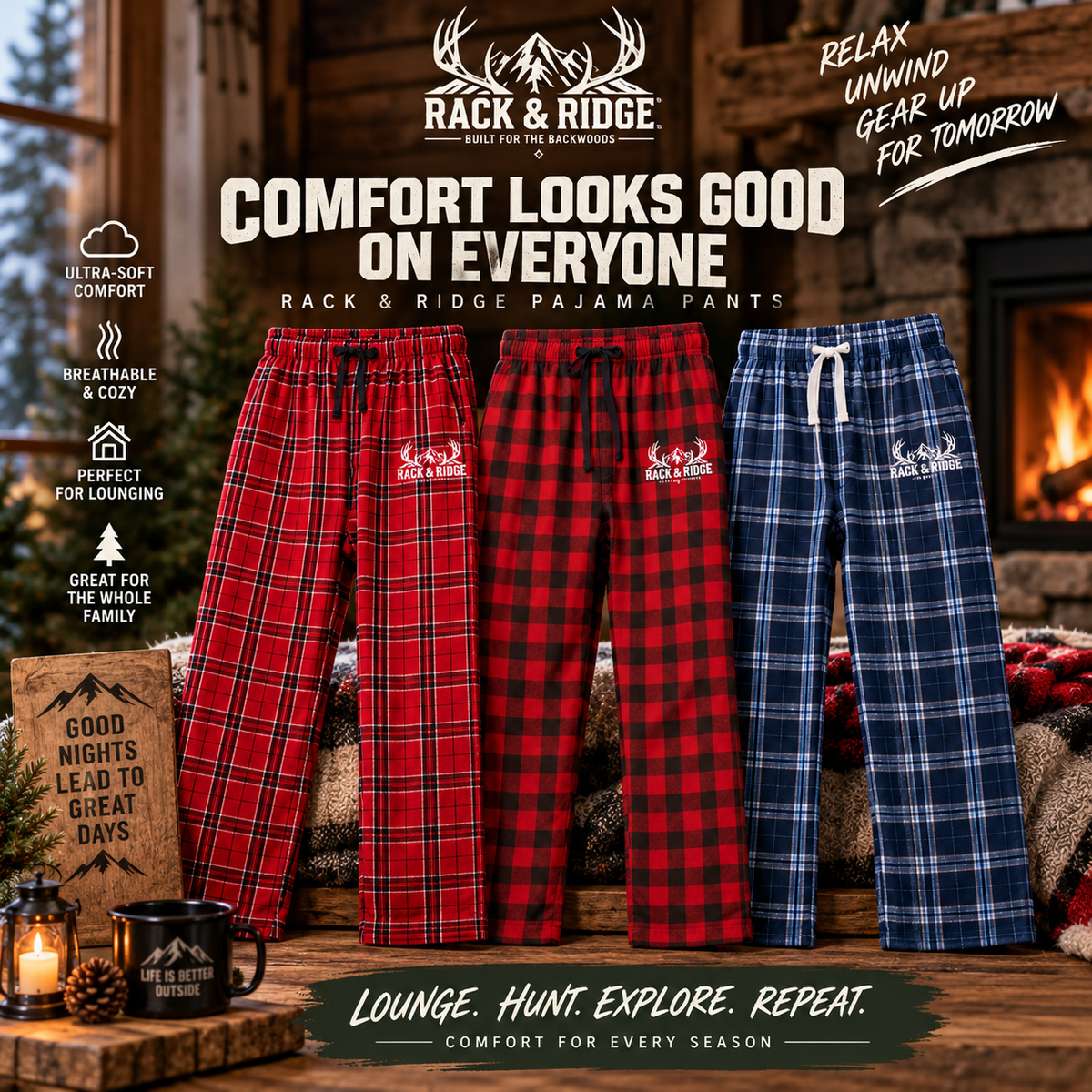 Rack & Ridge  Flannel Plaid Pajama Pant