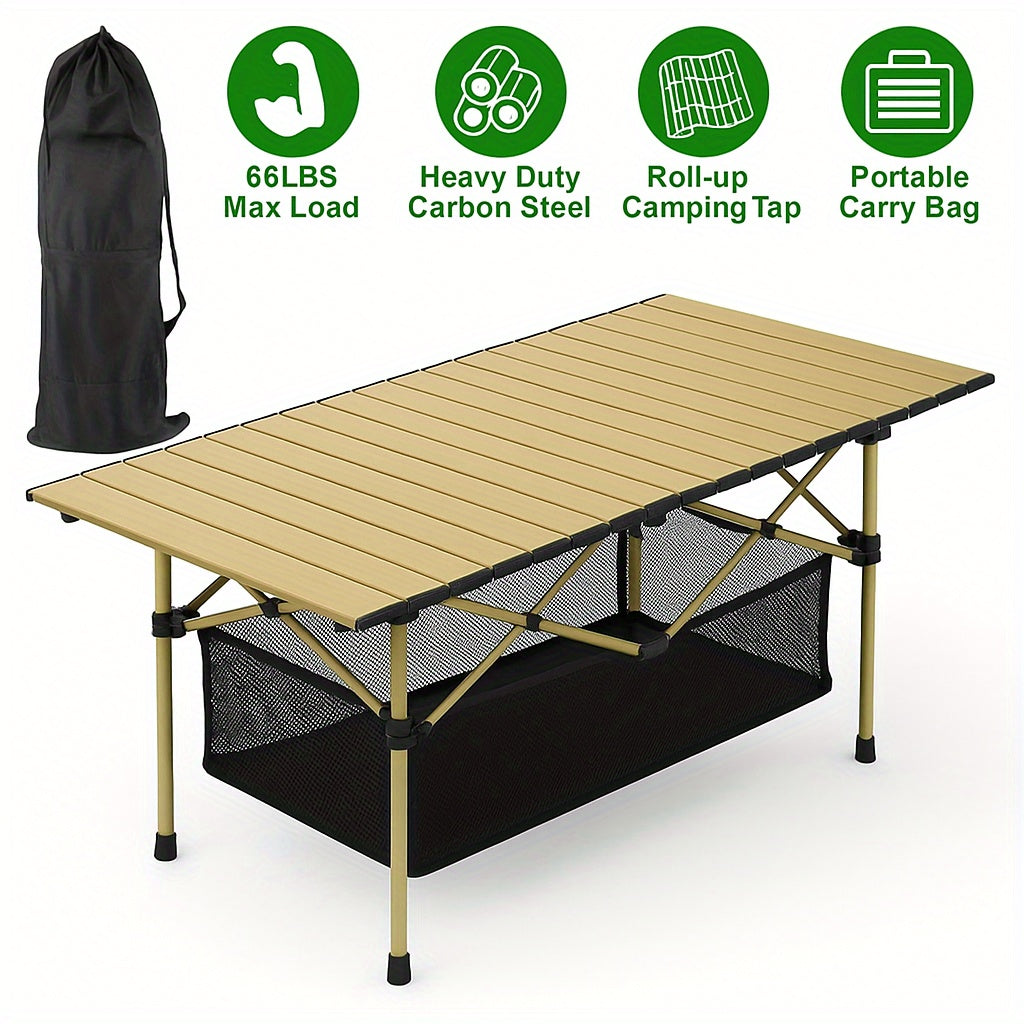 Portable Folding Camping Table | Adjustable Height, Seats 4–6