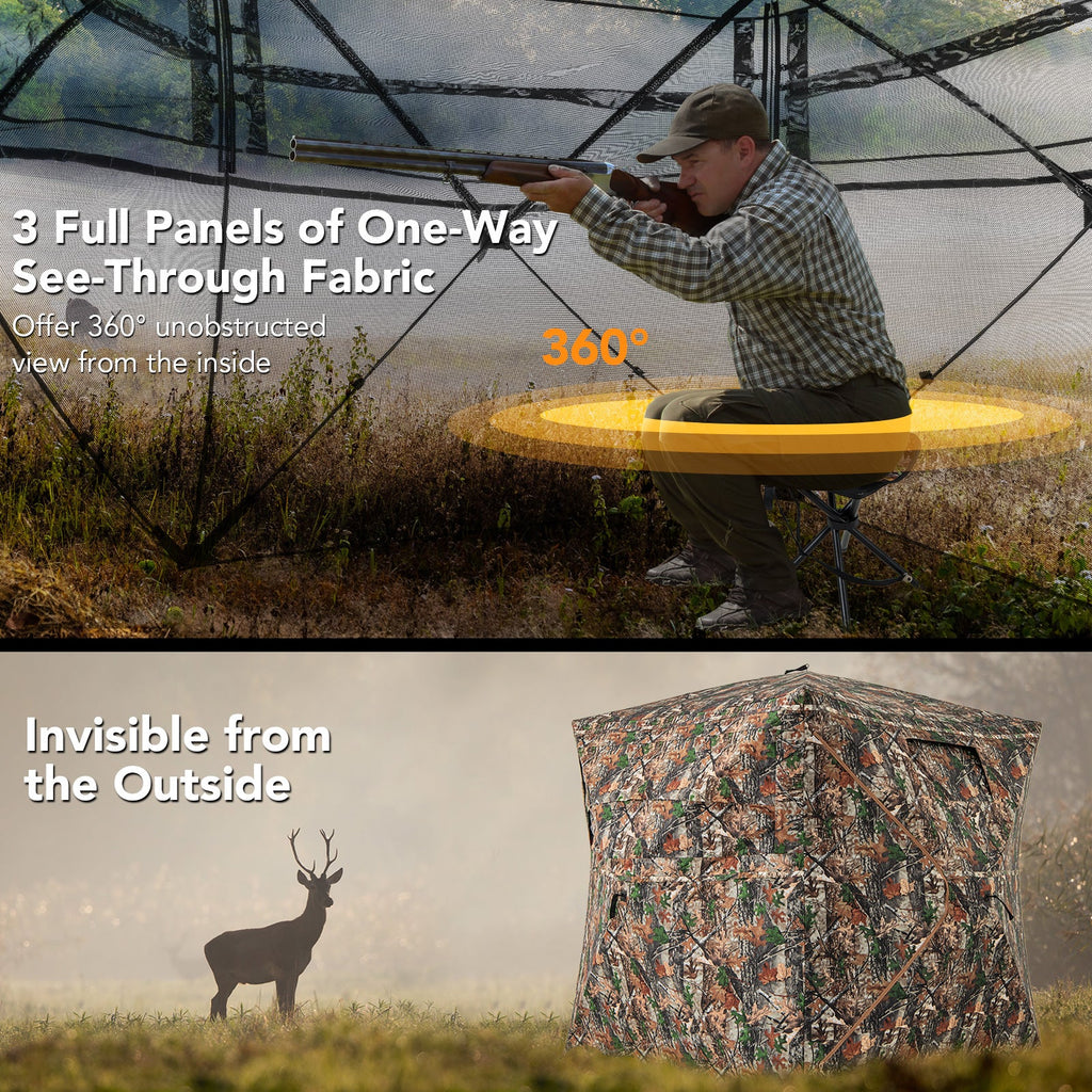 5-in-1 Detachable Hunting Blind with Skylight | 2–3 Person