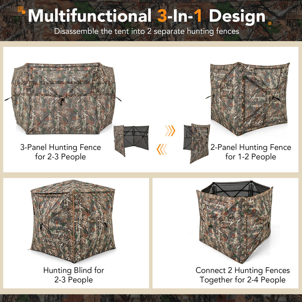 5-in-1 Detachable Hunting Blind with Skylight | 2–3 Person