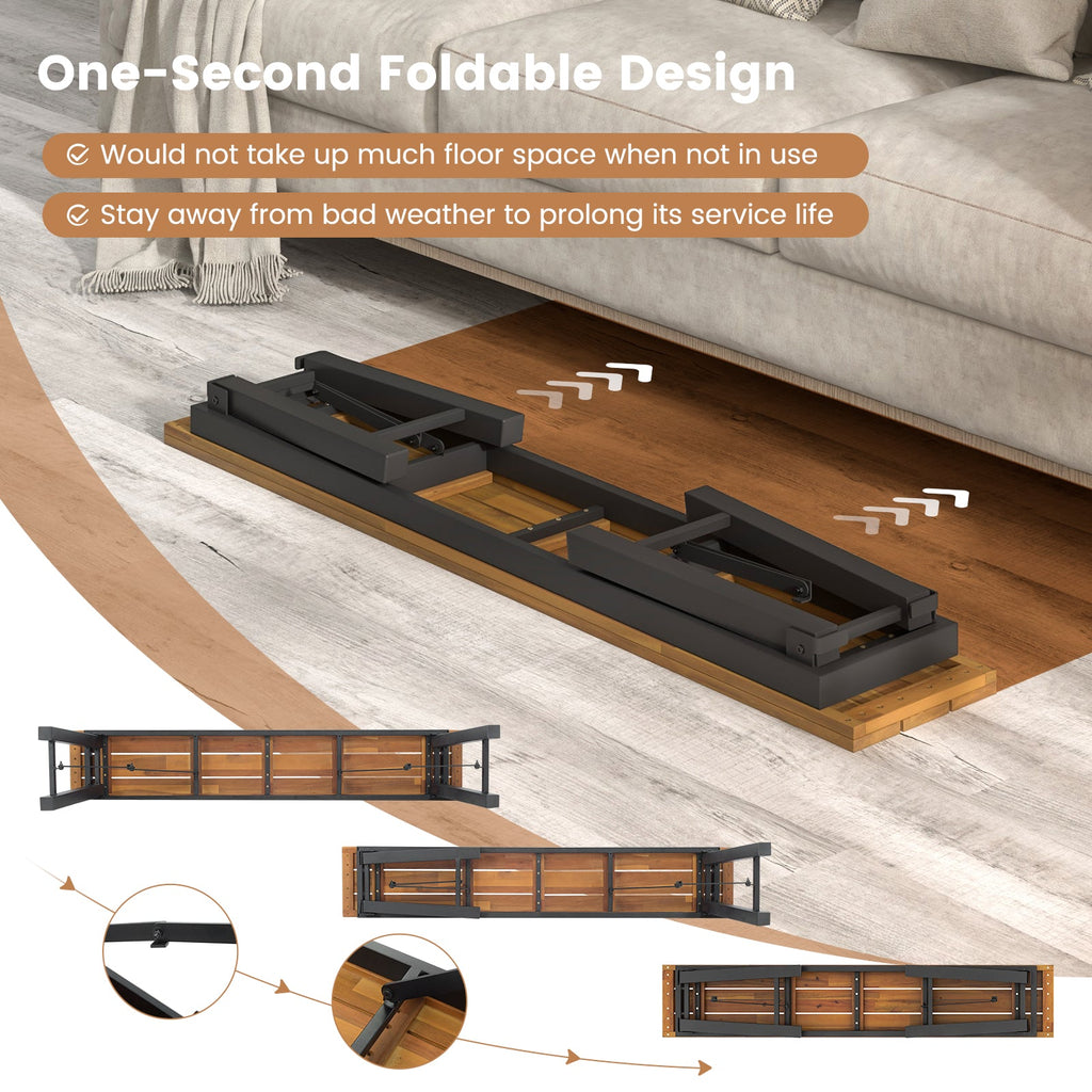 Acacia Wood Folding Picnic Bench Set | Seats 4–6