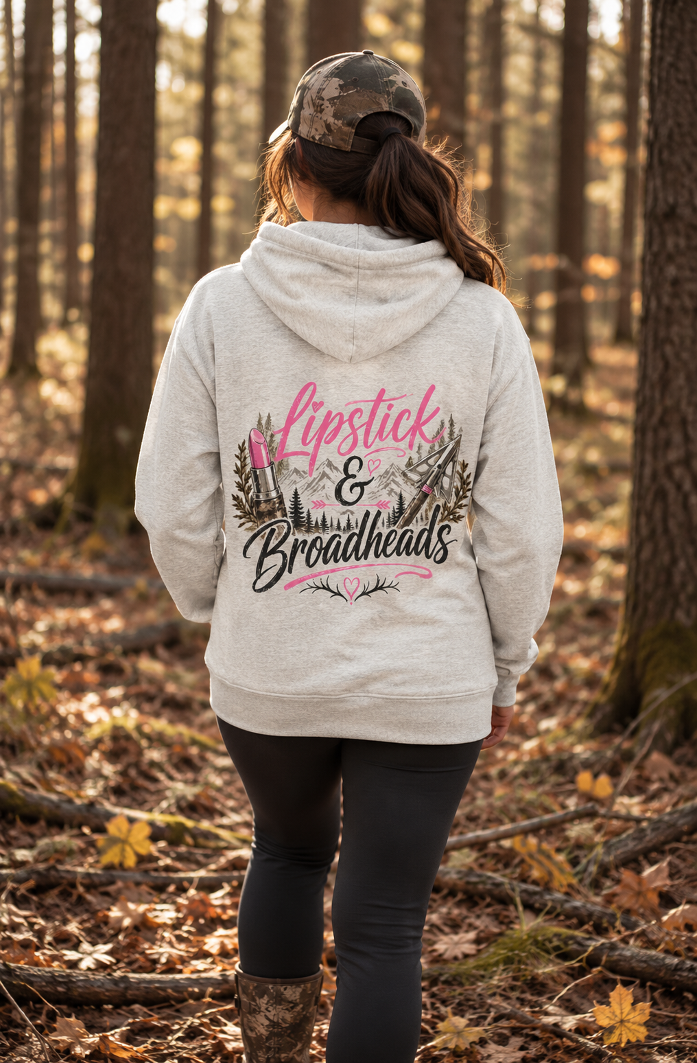 RACK & RIDGE Lipstick & Broadheads Women's Hunting Fleece Hoodie