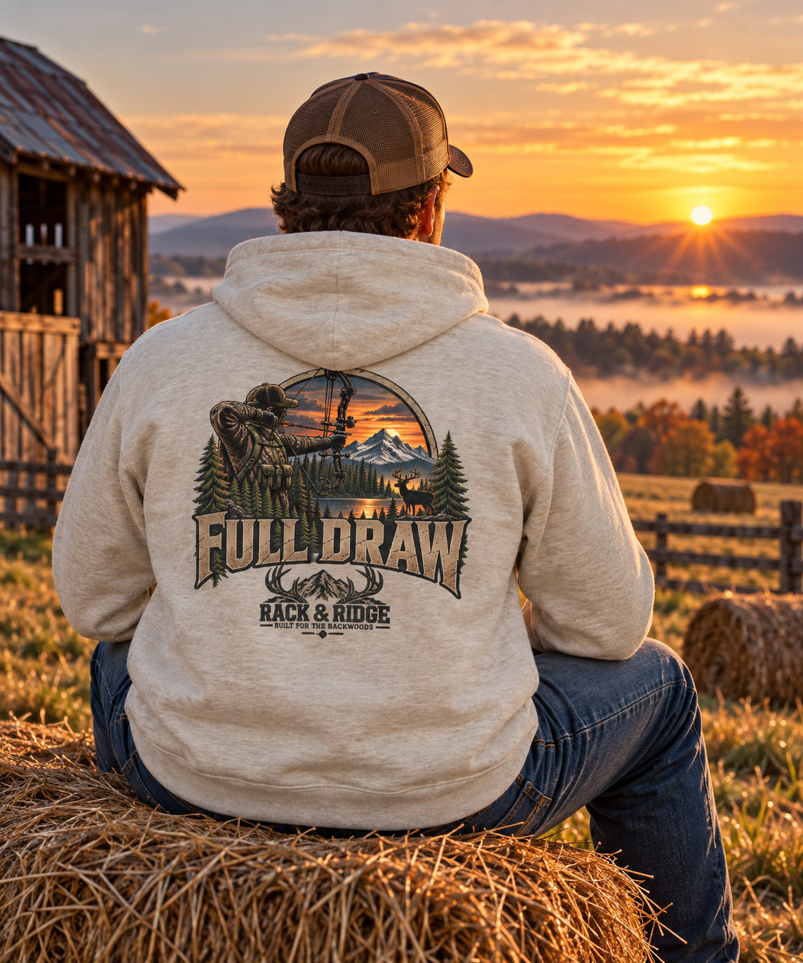 Rack & Ridge | Full Draw Hoodie Black Logo