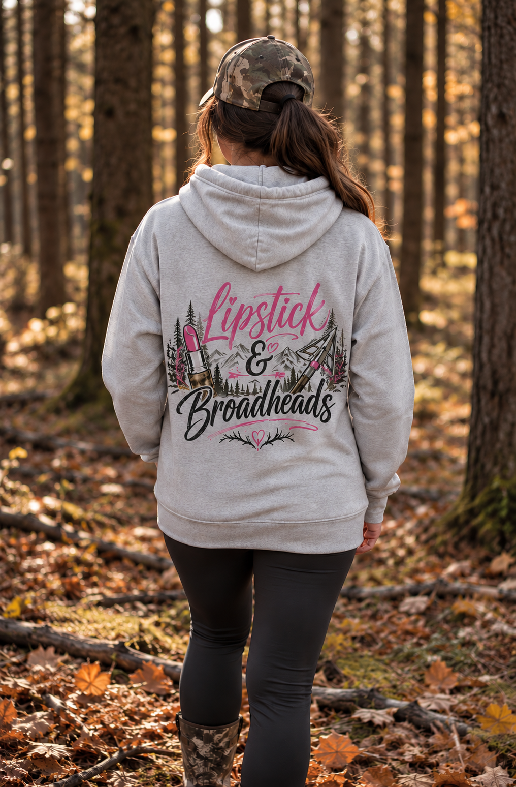 RACK & RIDGE Lipstick & Broadheads Women's Hunting Fleece Hoodie