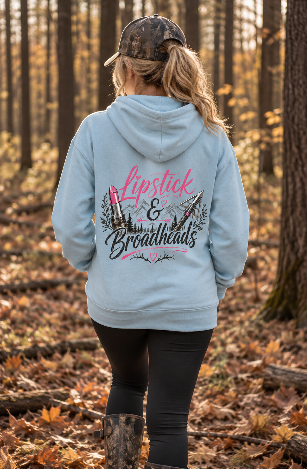 RACK & RIDGE Lipstick & Broadheads Women's Hunting Fleece Hoodie