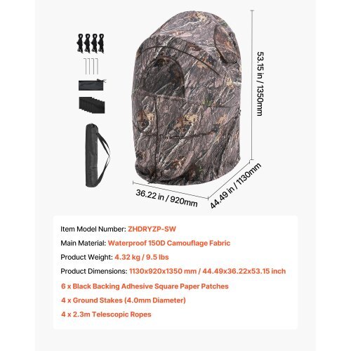 VEVOR Single-Person Camo Hunting Blind | Deer & Turkey