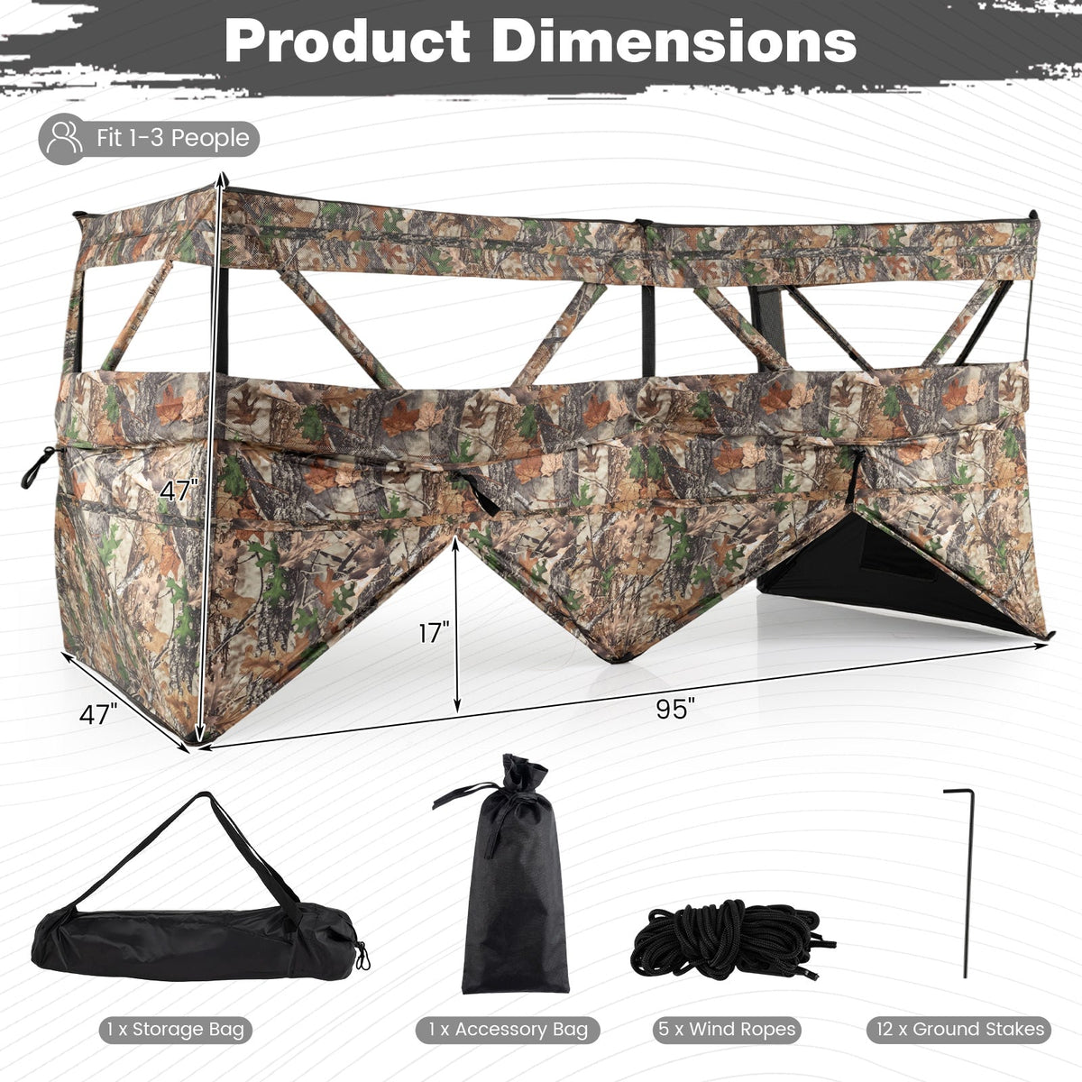 See-Through Pop-Up Waterfowl Hunting Blind Panel | 1–3 Person