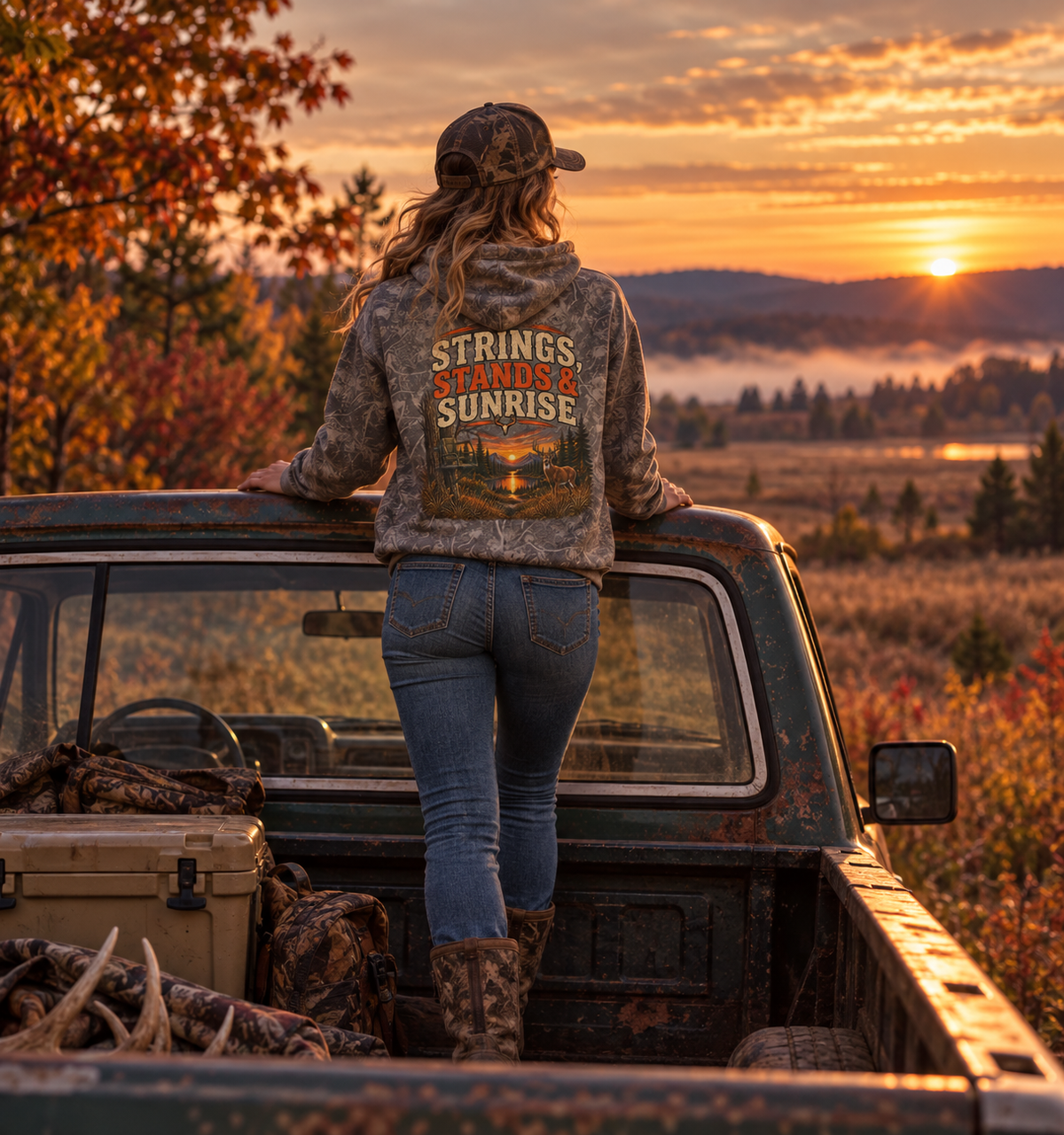 Rack & Ridge | Strings, Stands & Sunrise Unisex Hoodie
