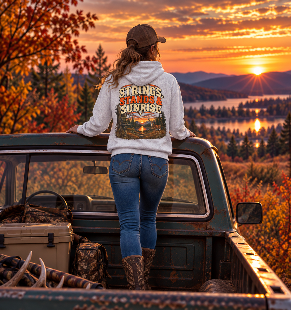 Rack & Ridge | Strings, Stands & Sunrise Unisex Hoodie