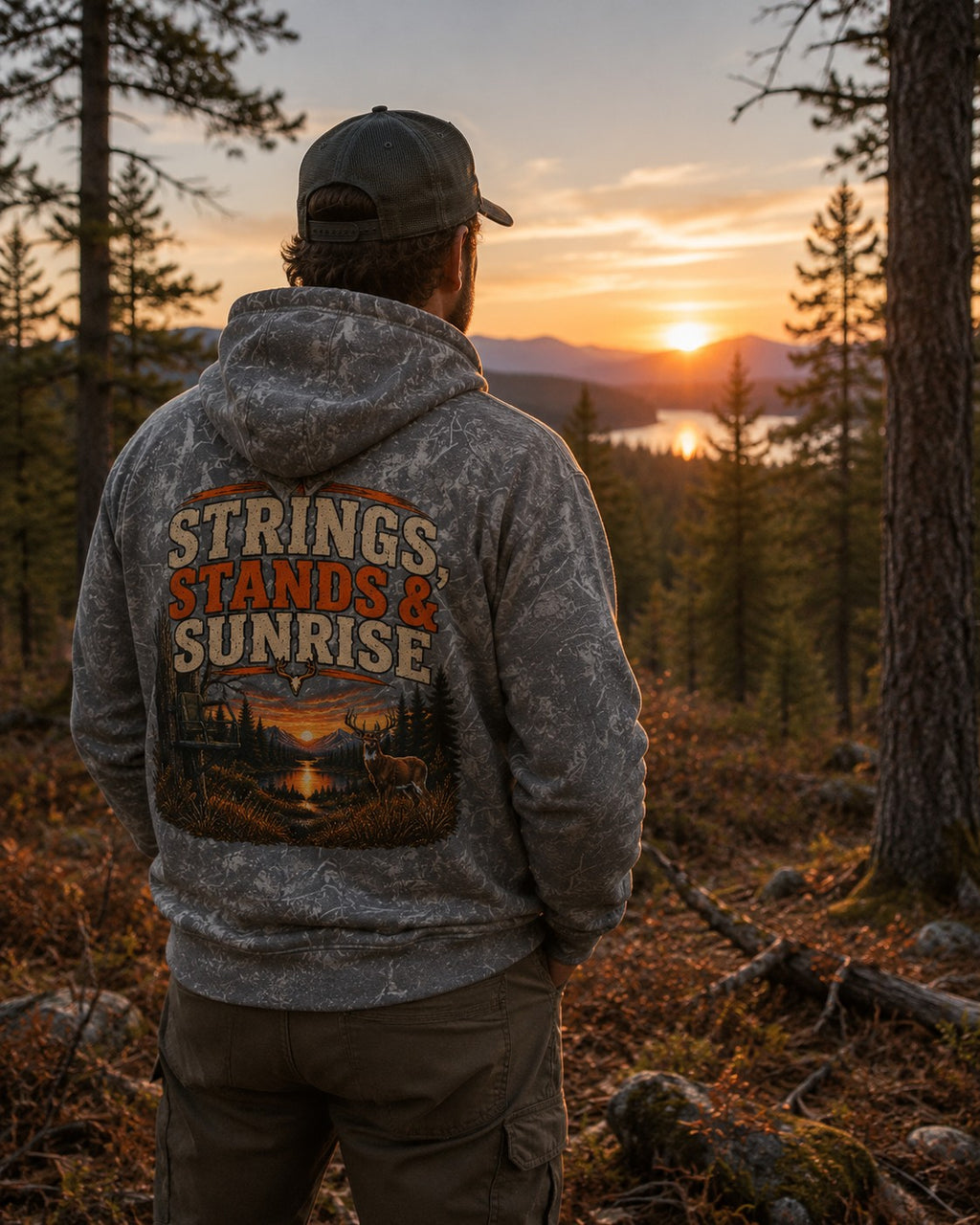 RACK & RIDGE Strings, Stands & Sunrise Adult Unisex Hoodie