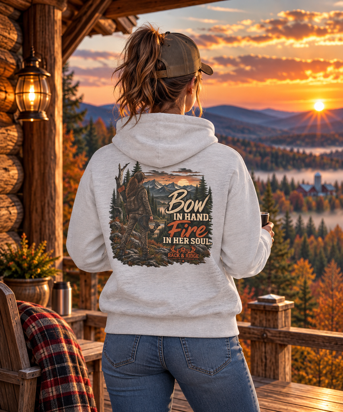 Rack & Ridge | Bow in Hand. Fire in Her Soul. Hoodie