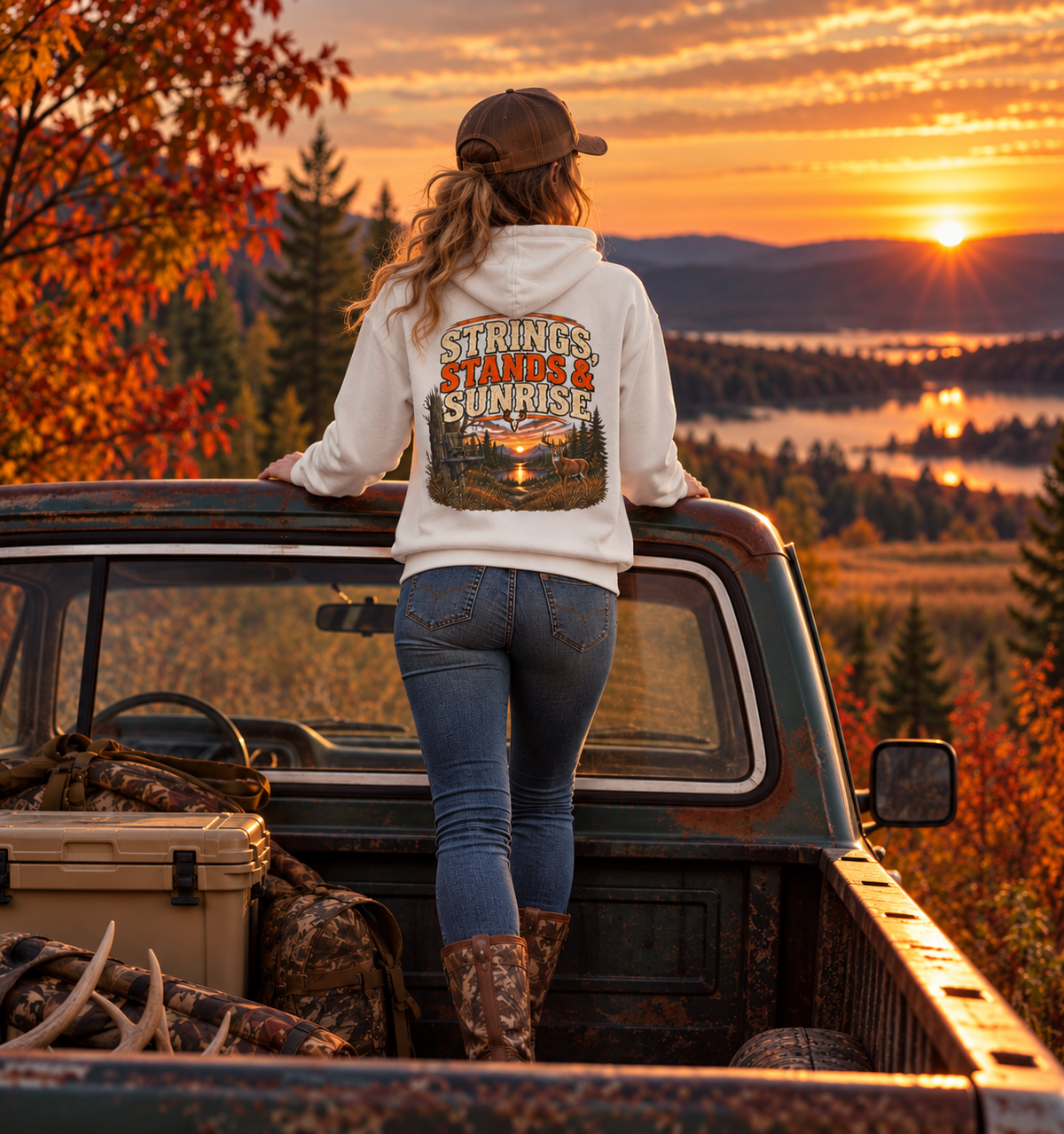 Rack & Ridge | Strings, Stands & Sunrise Unisex Hoodie