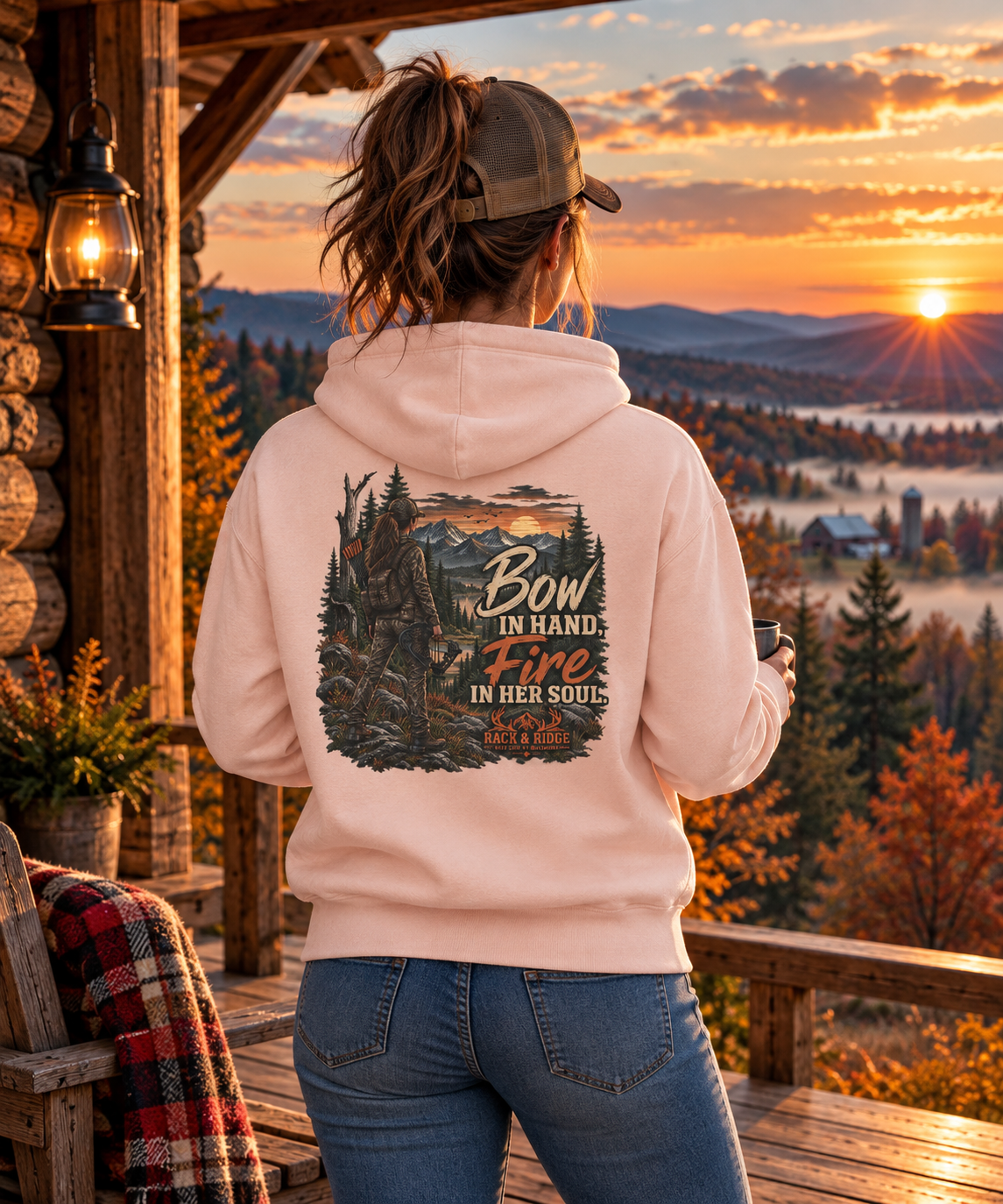 Rack & Ridge | Bow in Hand. Fire in Her Soul. Hoodie