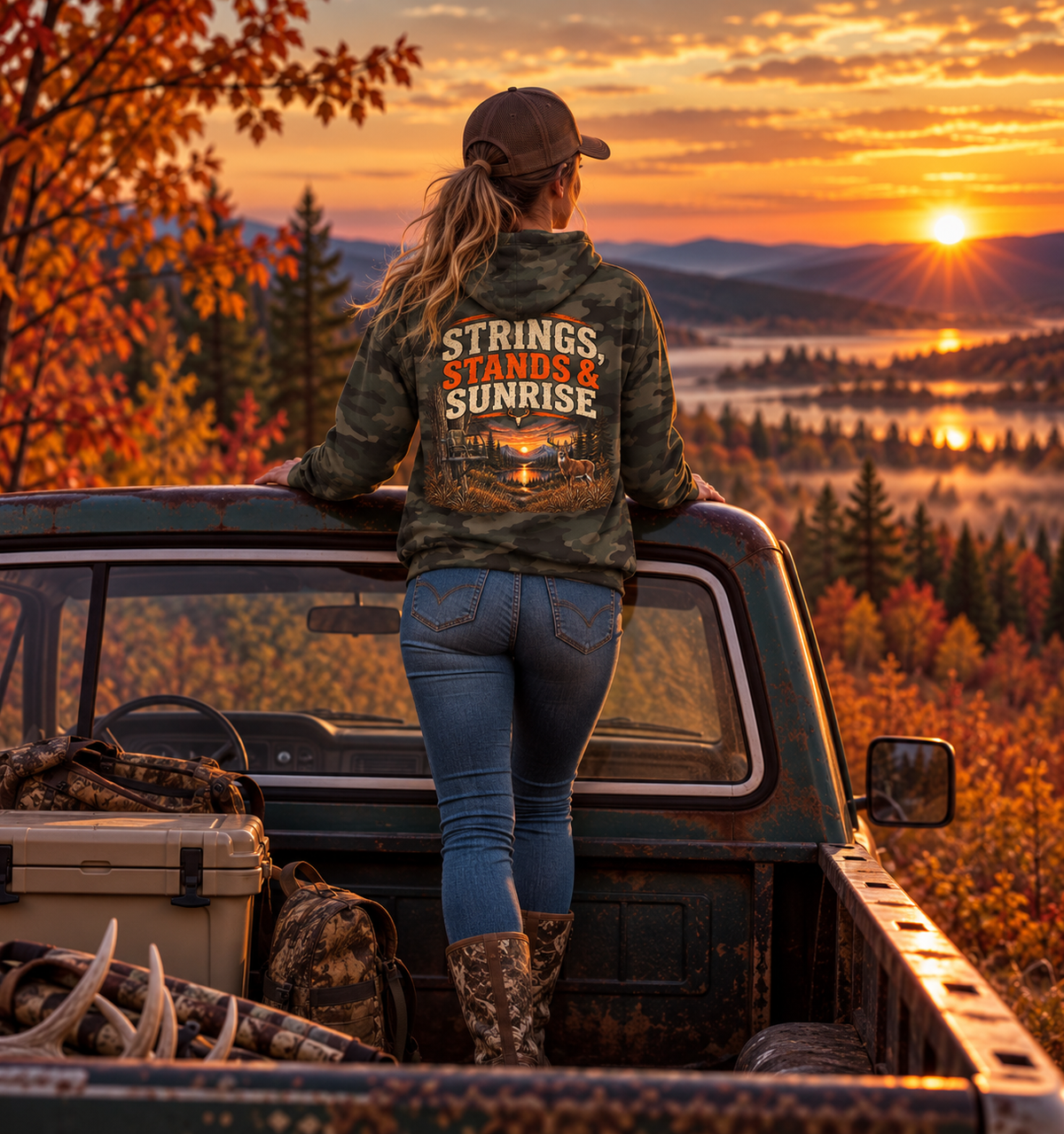 Rack & Ridge | Strings, Stands & Sunrise Unisex Hoodie