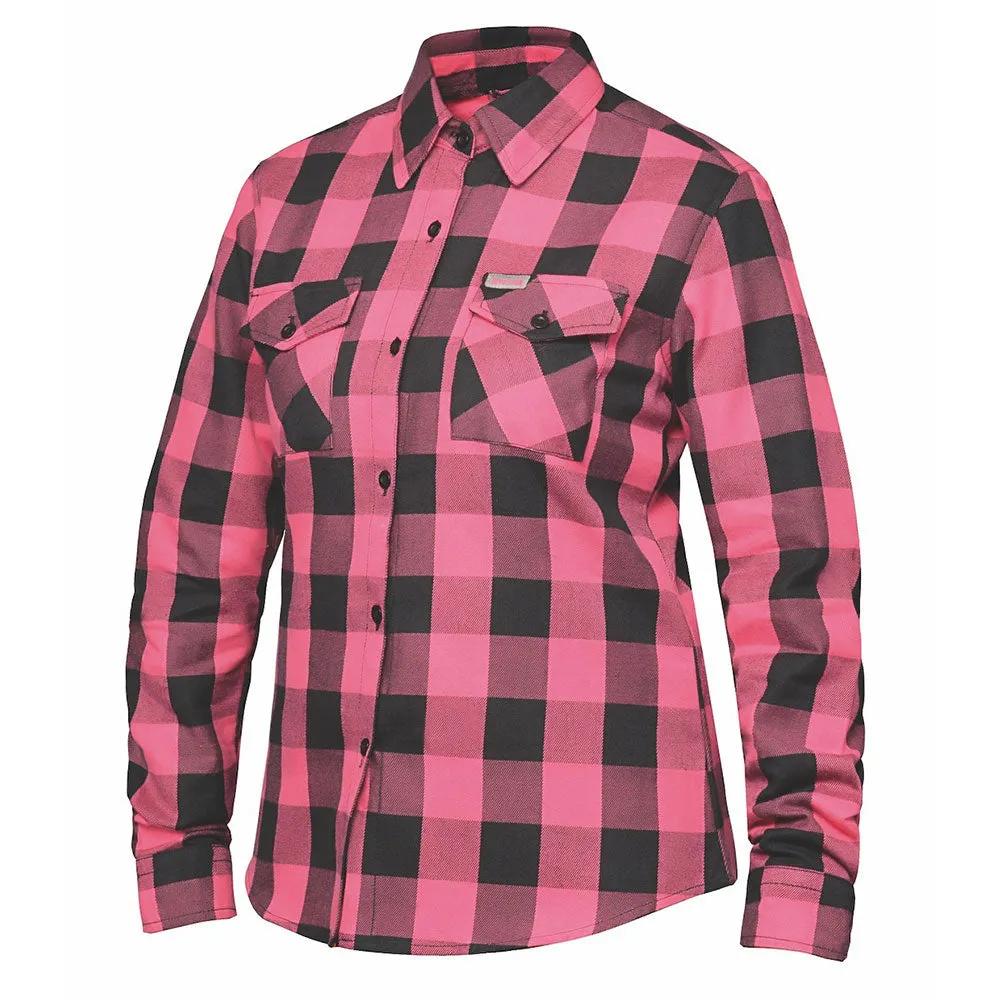Ladies Black and Pink Flannel Shirt