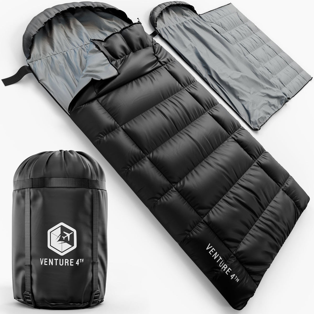 VENTURE 4TH XXL Sleeping Bag for Big & Tall Campers – 90 × 39 in