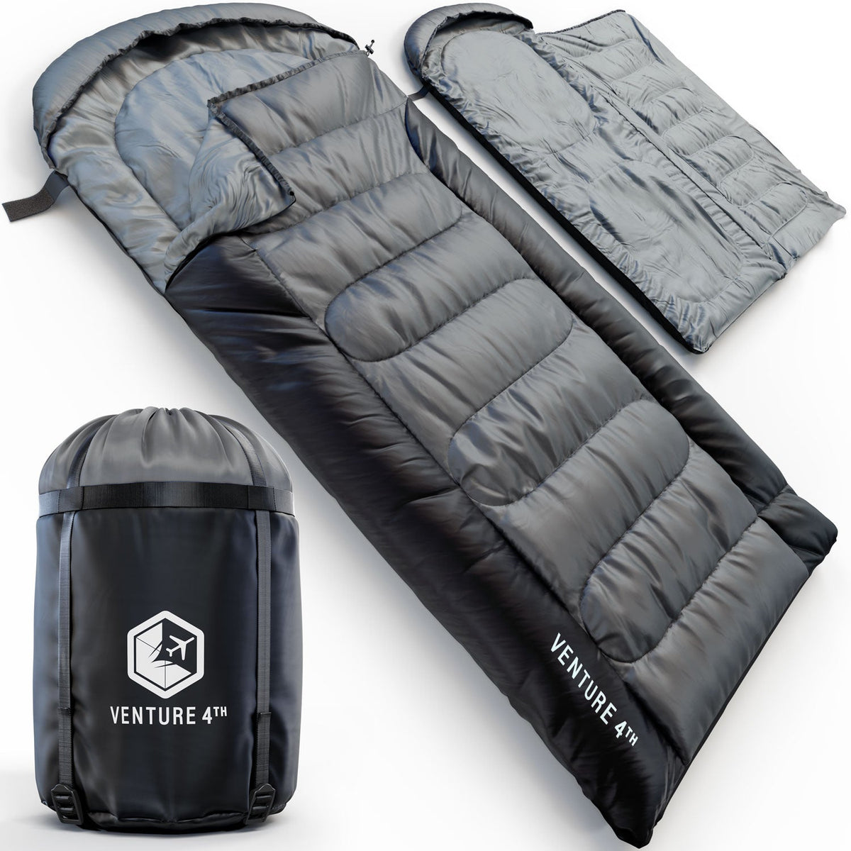 VENTURE 4TH XXL Sleeping Bag for Big & Tall Campers – 90 × 39 in
