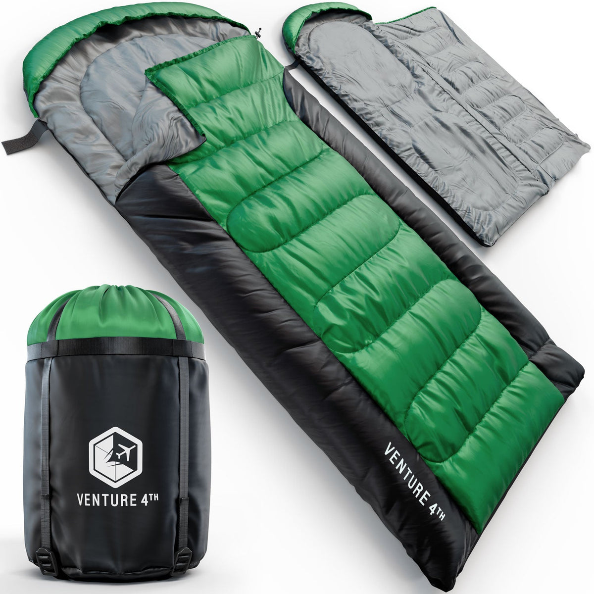 VENTURE 4TH XXL Sleeping Bag for Big & Tall Campers – 90 × 39 in