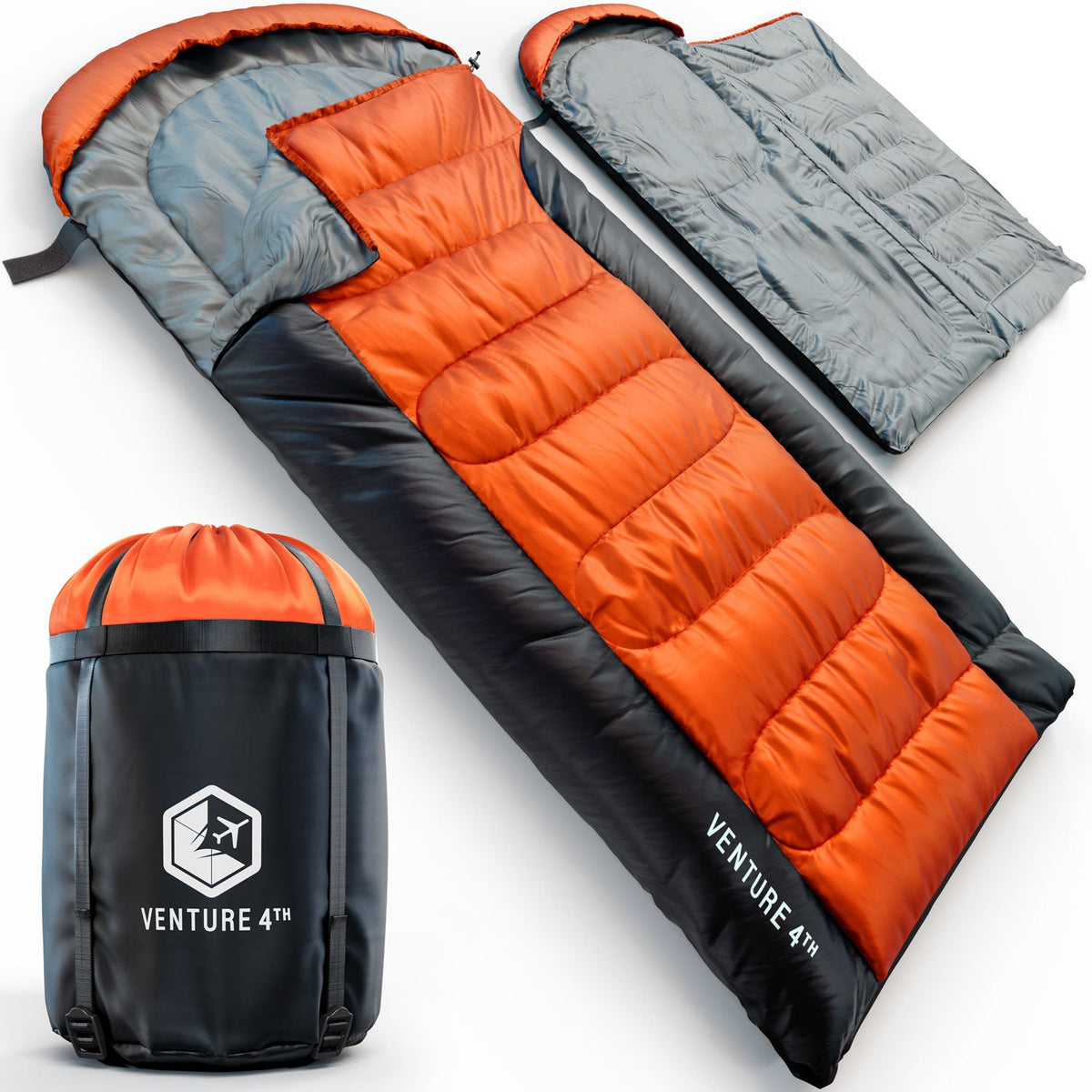 VENTURE 4TH XXL Sleeping Bag for Big & Tall Campers – 90 × 39 in