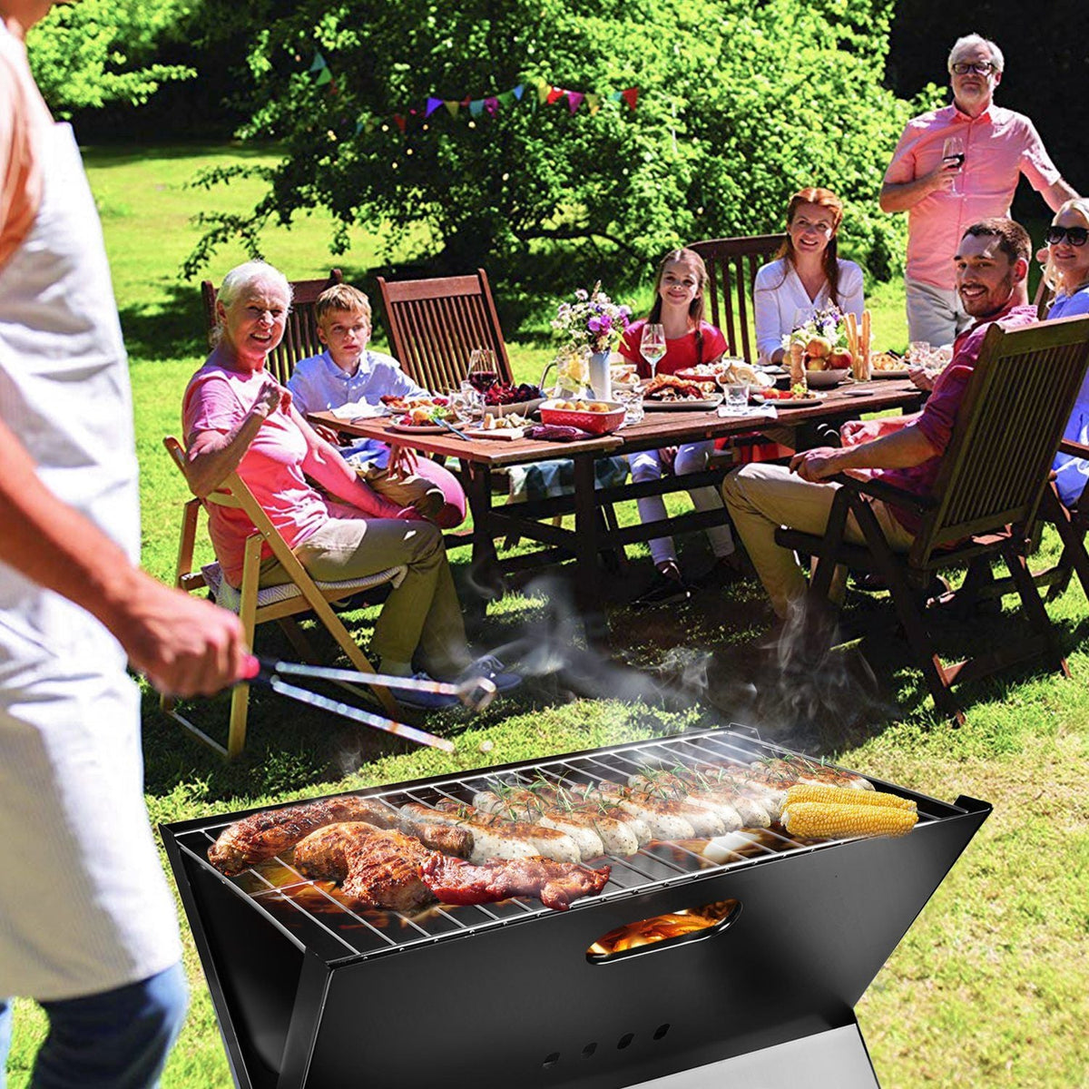 Foldable Portable Charcoal Grill for Camping & Tailgating
