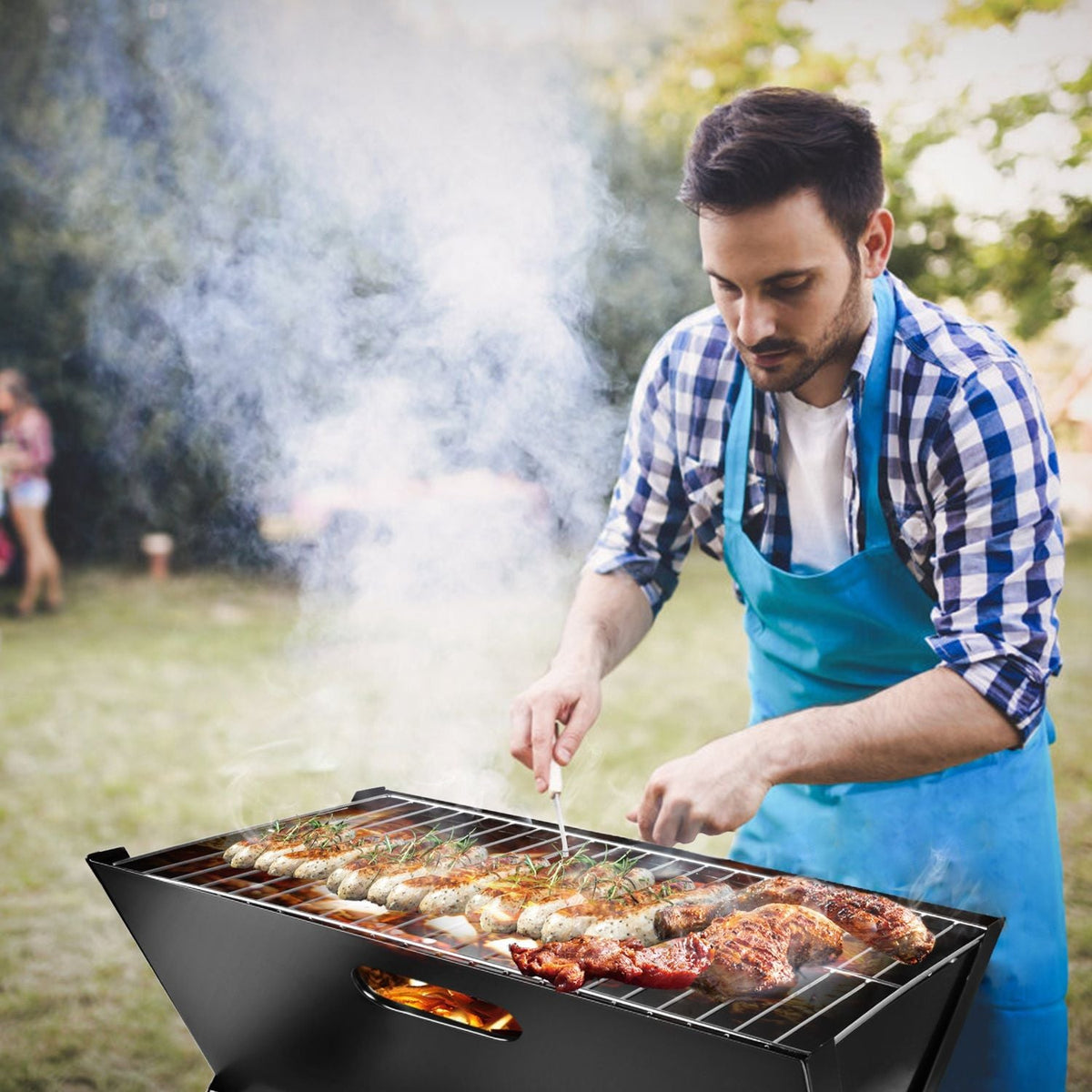Foldable Portable Charcoal Grill for Camping & Tailgating