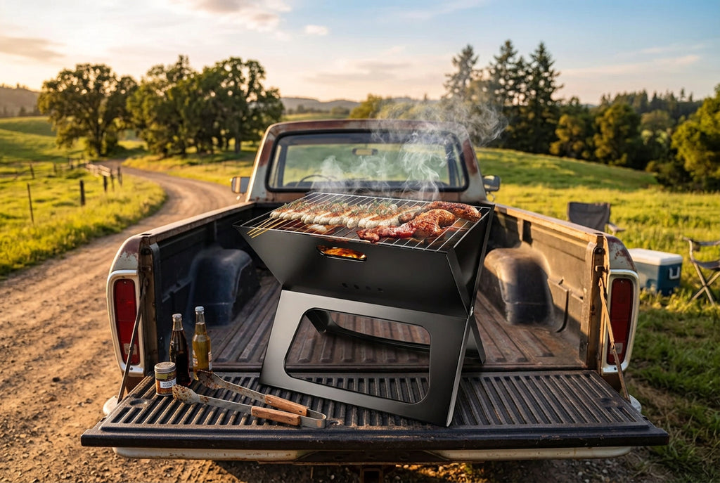 Foldable Portable Charcoal Grill for Camping & Tailgating