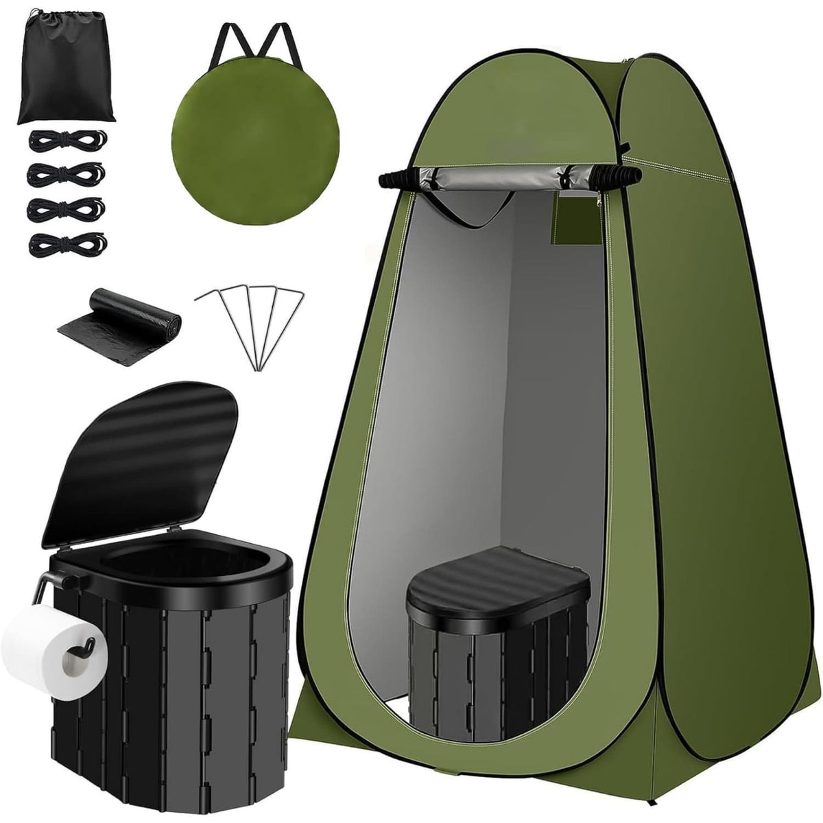 Portable Toilet Kit | Privacy Tent & Shower Bag