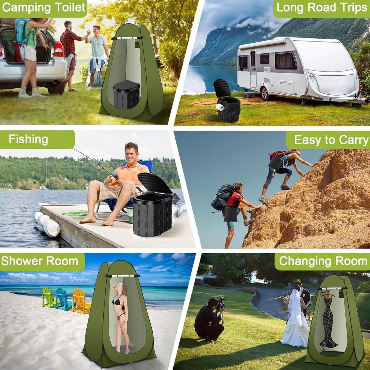 Portable Toilet Kit | Privacy Tent & Shower Bag