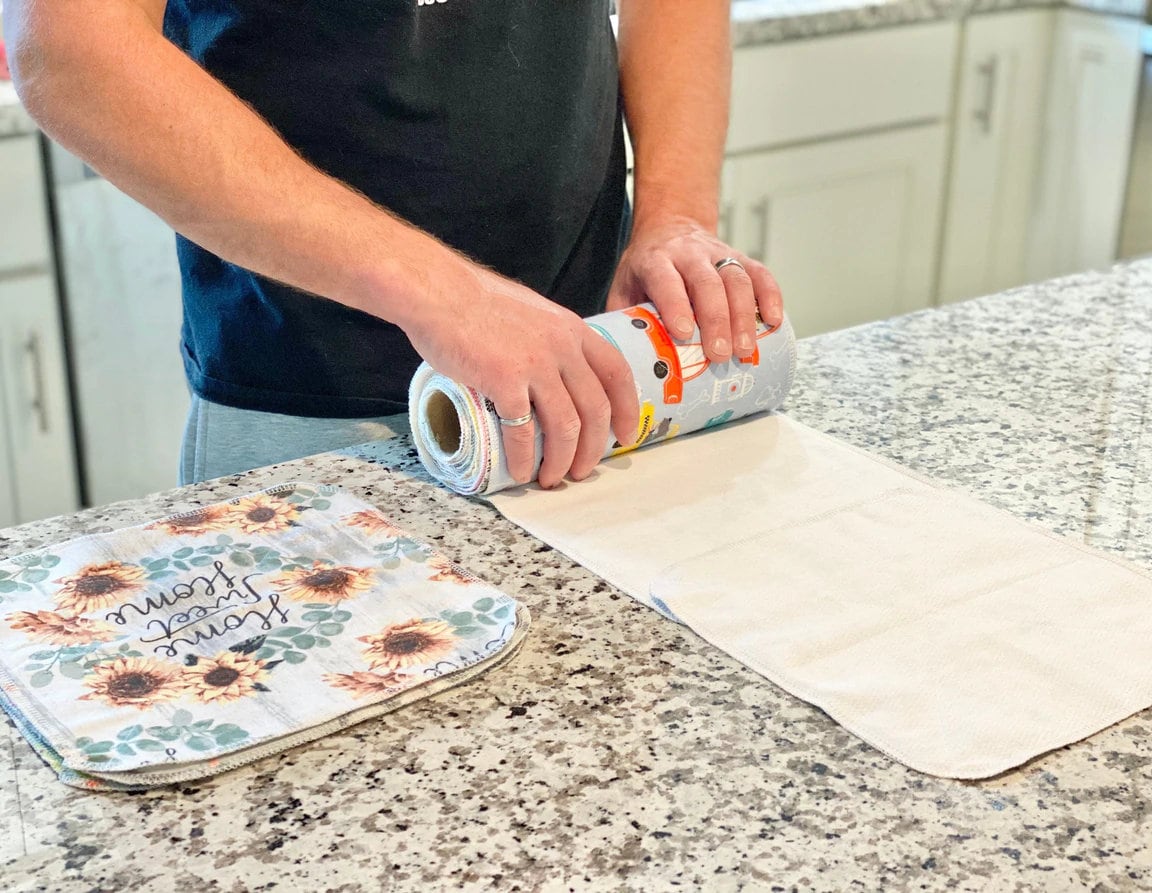 Reusable Paper Towels--Blue Buffalo Check