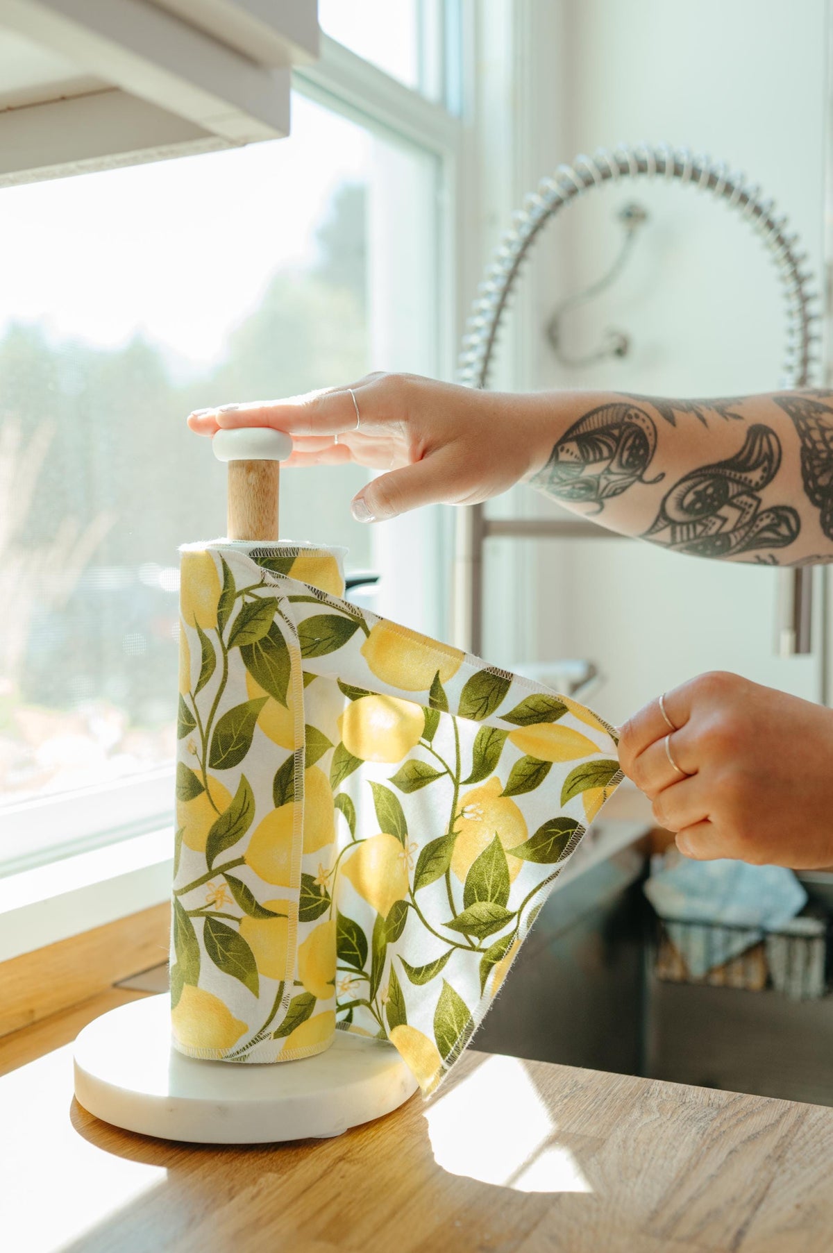 Reusable Paper Towels--Blue Buffalo Check