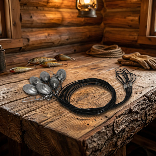 Fishing weight system with sinkers and line 