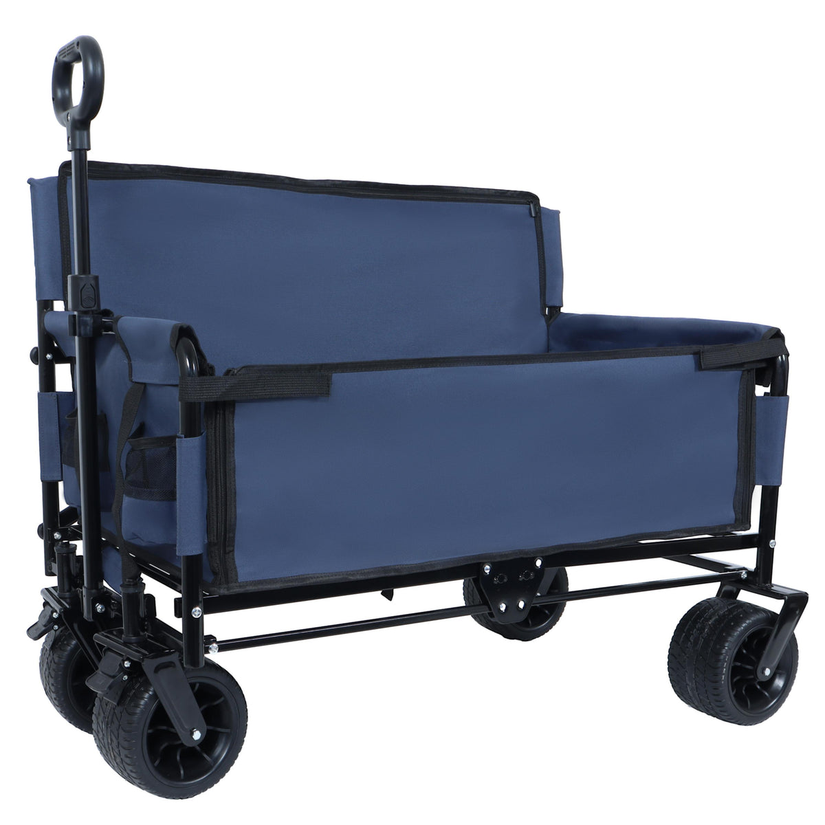 3-in-1 Folding Outdoor Wagon with Bench Seat | Dark Blue
