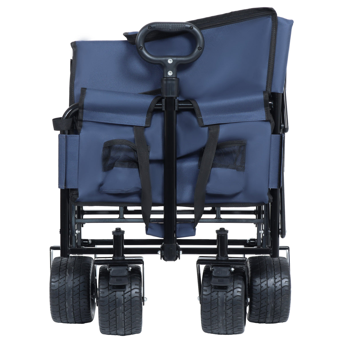 3-in-1 Folding Outdoor Wagon with Bench Seat | Dark Blue