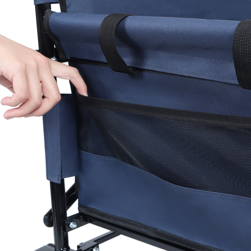3-in-1 Folding Outdoor Wagon with Bench Seat | Dark Blue