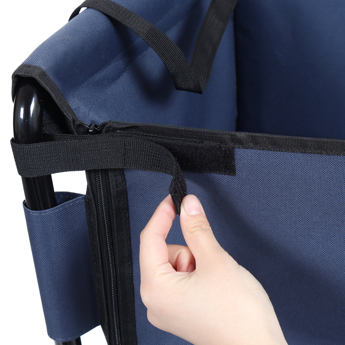 3-in-1 Folding Outdoor Wagon with Bench Seat | Dark Blue